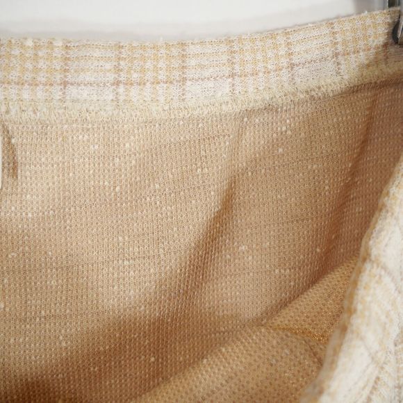 Vintage Usia Women's Tweed Dress Pants Cream Tan Elastic Waist Polyester Size 16 - Picture 8 of 11